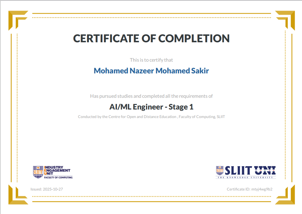 AI/ML Certification 1